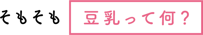 そもそも豆乳って何？
